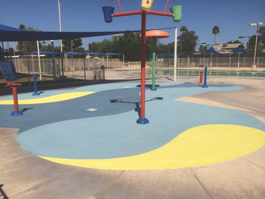 rubber surface installed at public pool
