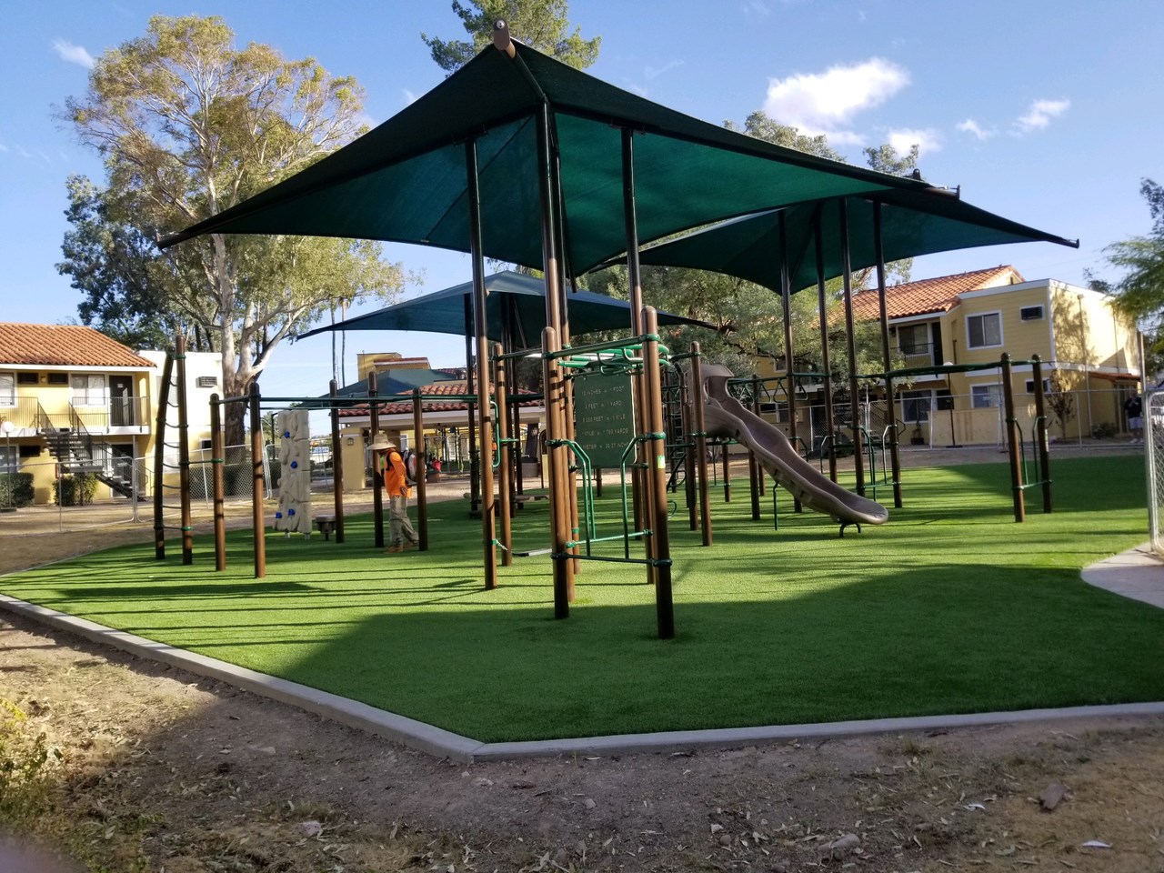 synthetic turf on a playground